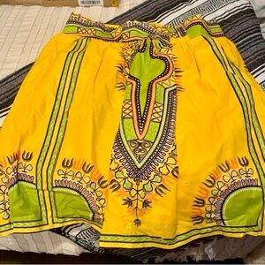 Vibrant Yellow and Green Women's Dress